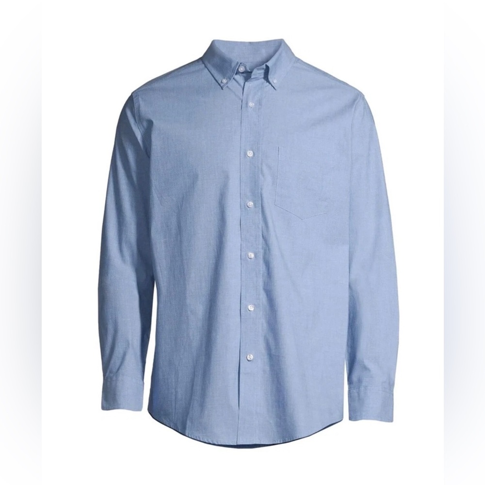 George Mens Wrinkle Resistant Long Sleeve Comfort Stretch Poplin Shirt Sz 2X NWT
